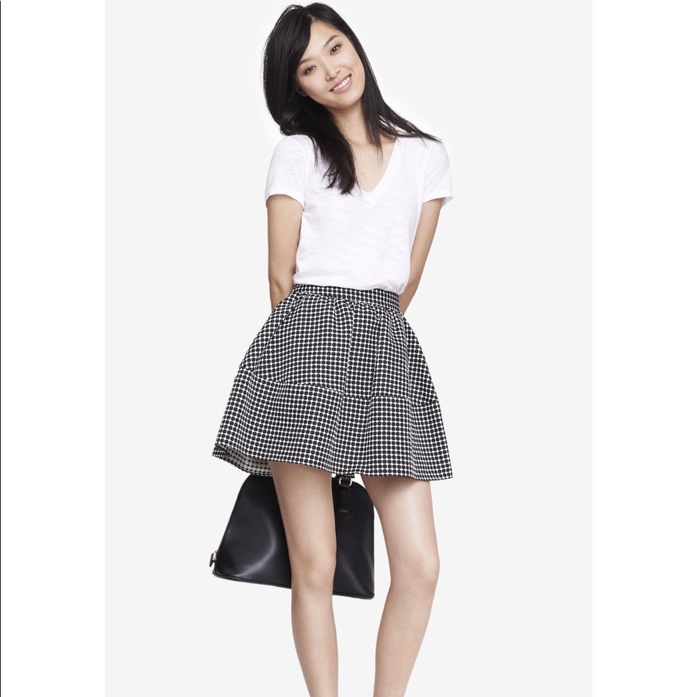 High rise mini skirt- dot print