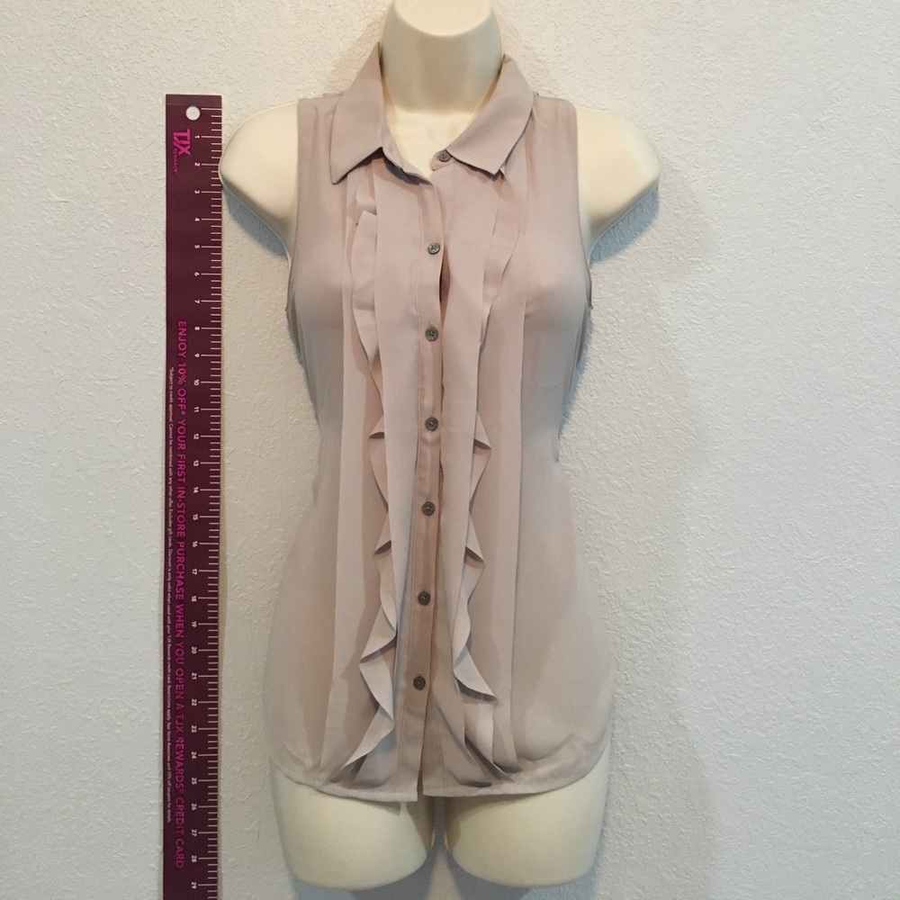 LOFT Sleeveless Ruffled Top - Picture 2 of 6