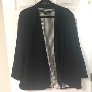 | Kenzie | black blazer with pinstripe interior