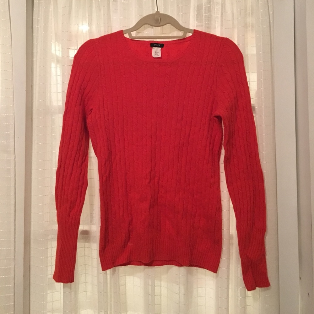 J. Crew Orange Cable Sweater