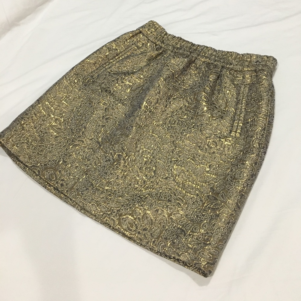 NWT LOFT Metallic Brocade Skirt