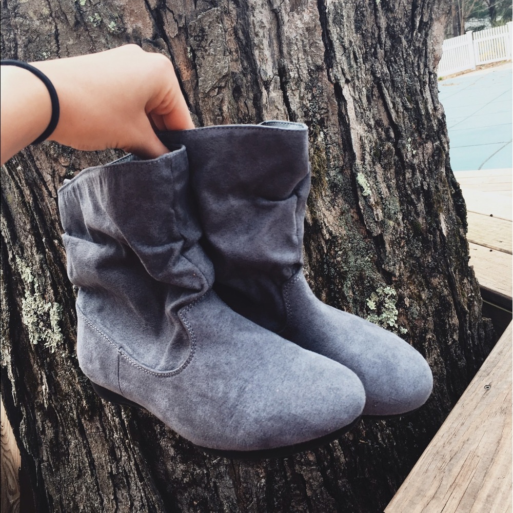 Gray Cute Booties