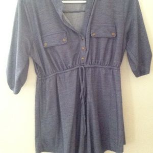 Faux denim maternity shirt