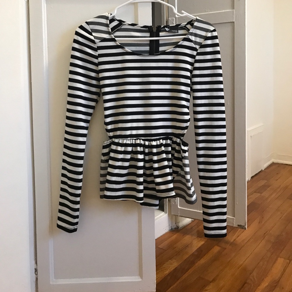 Peplum stripped shirt
