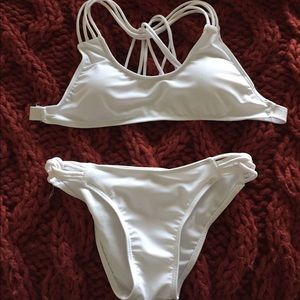 White Strappy Bathing suit
