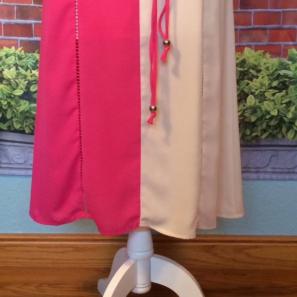 C. Luce - Pink and ivory midi dress. - Picture 4 of 8