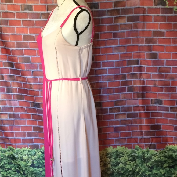 C. Luce - Pink and ivory midi dress. - Picture 5 of 8