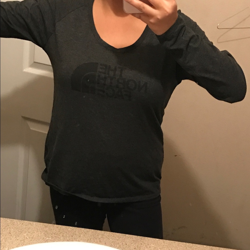 Gray long sleeve north face T-shirt