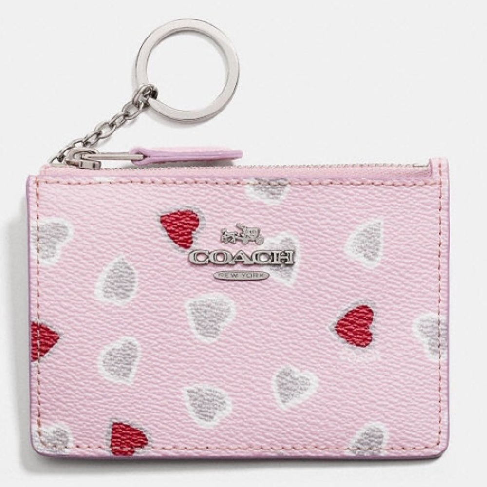 MINI id skinny heart print coated canvas coach