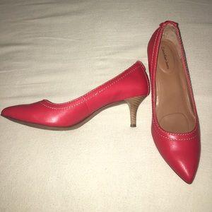 Calvin Klein Jeans Red w/Tan Stitch Kitten Heels
