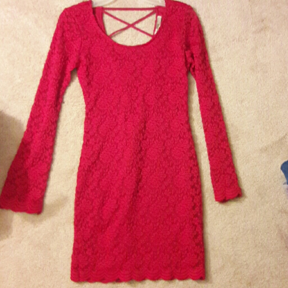 Long sleeved lace dress