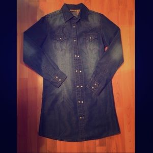 Pearl Snap Denim Dress