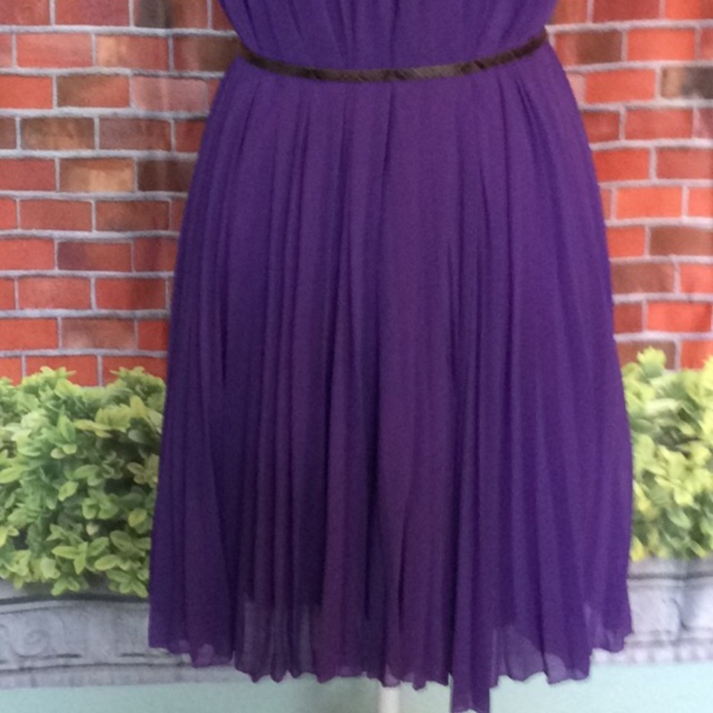 Nine West - Stunning pleated deep purple dress - Picture 5 of 8