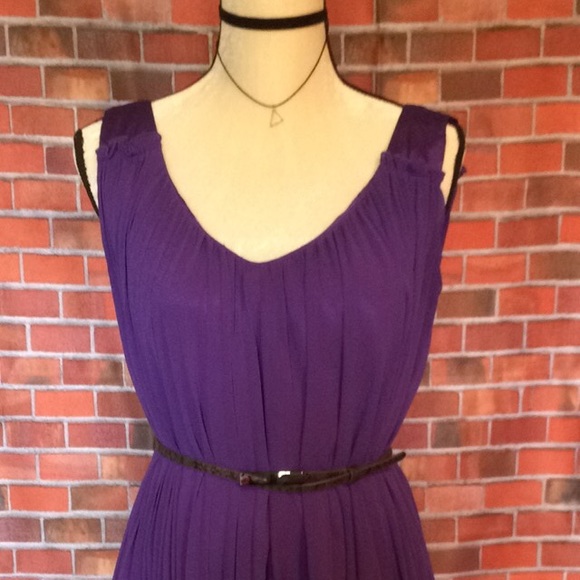 Nine West - Stunning pleated deep purple dress - Picture 2 of 8