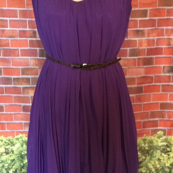 Nine West - Stunning pleated deep purple dress - Picture 3 of 8