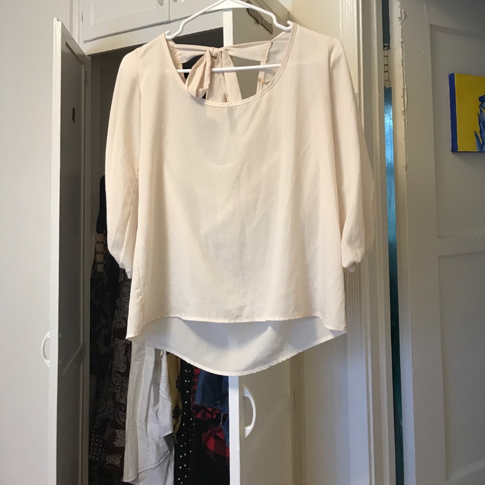 Off white tie back blouse