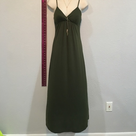 Olive Green Maxi Dress - Picture 2 of 5