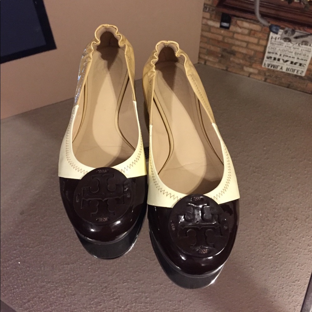 Rare Tory Burch Reva patent leather flats size8