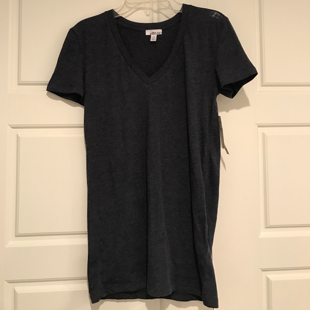 Plain blue v-neck
