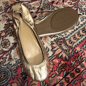 NWOT Talbots Gold Ballet Flats size 8.5