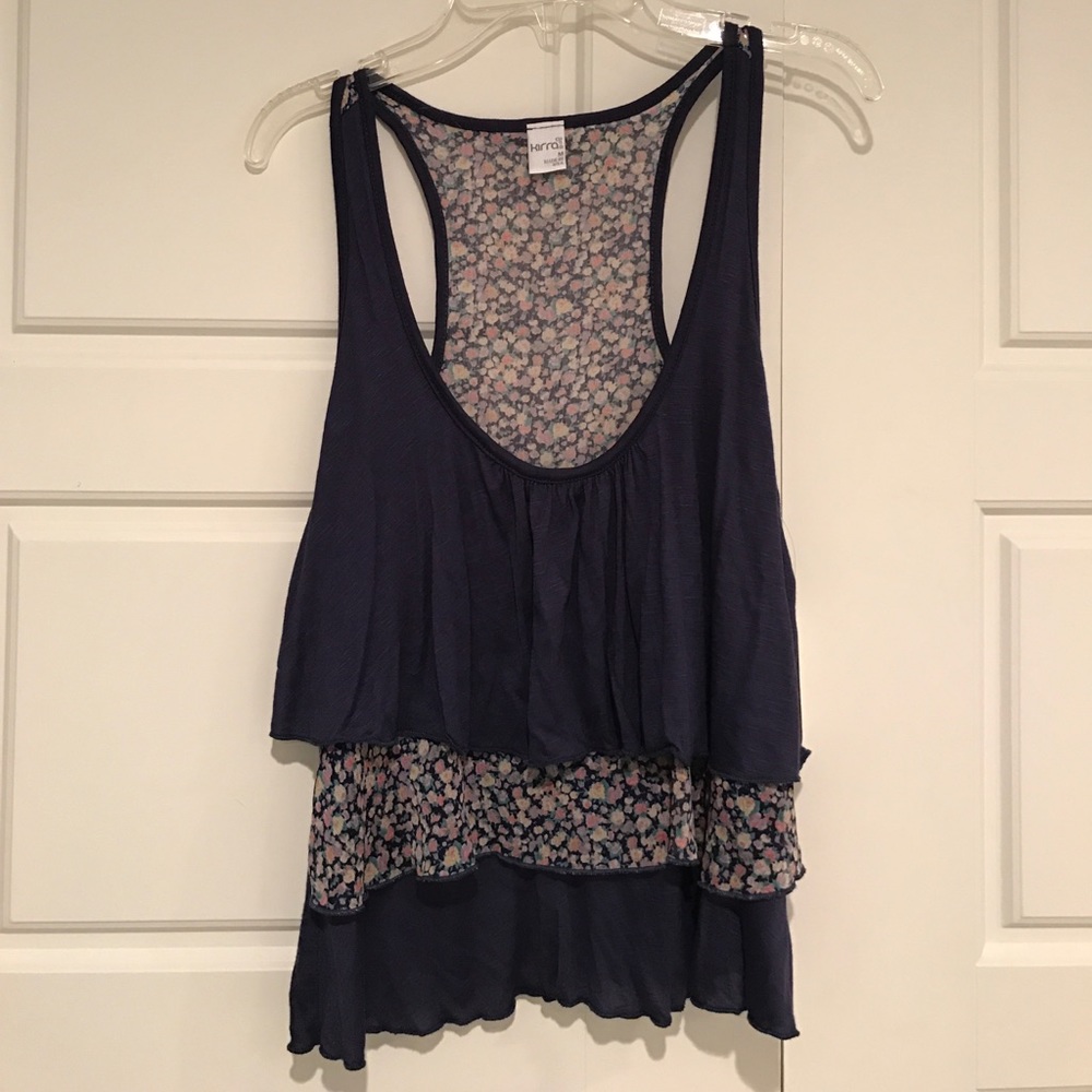 Floral and blue top