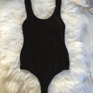 Black velvet bodysuit