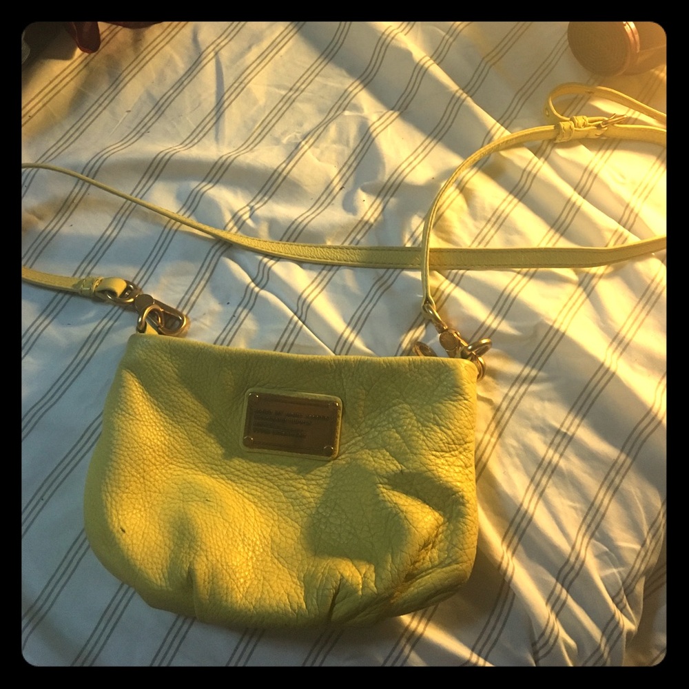 Yellow Marc Jacobs cross body small going out bag