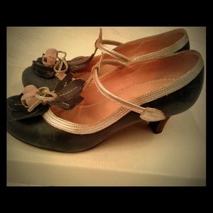 Miss Albright Blue Leather Shoes