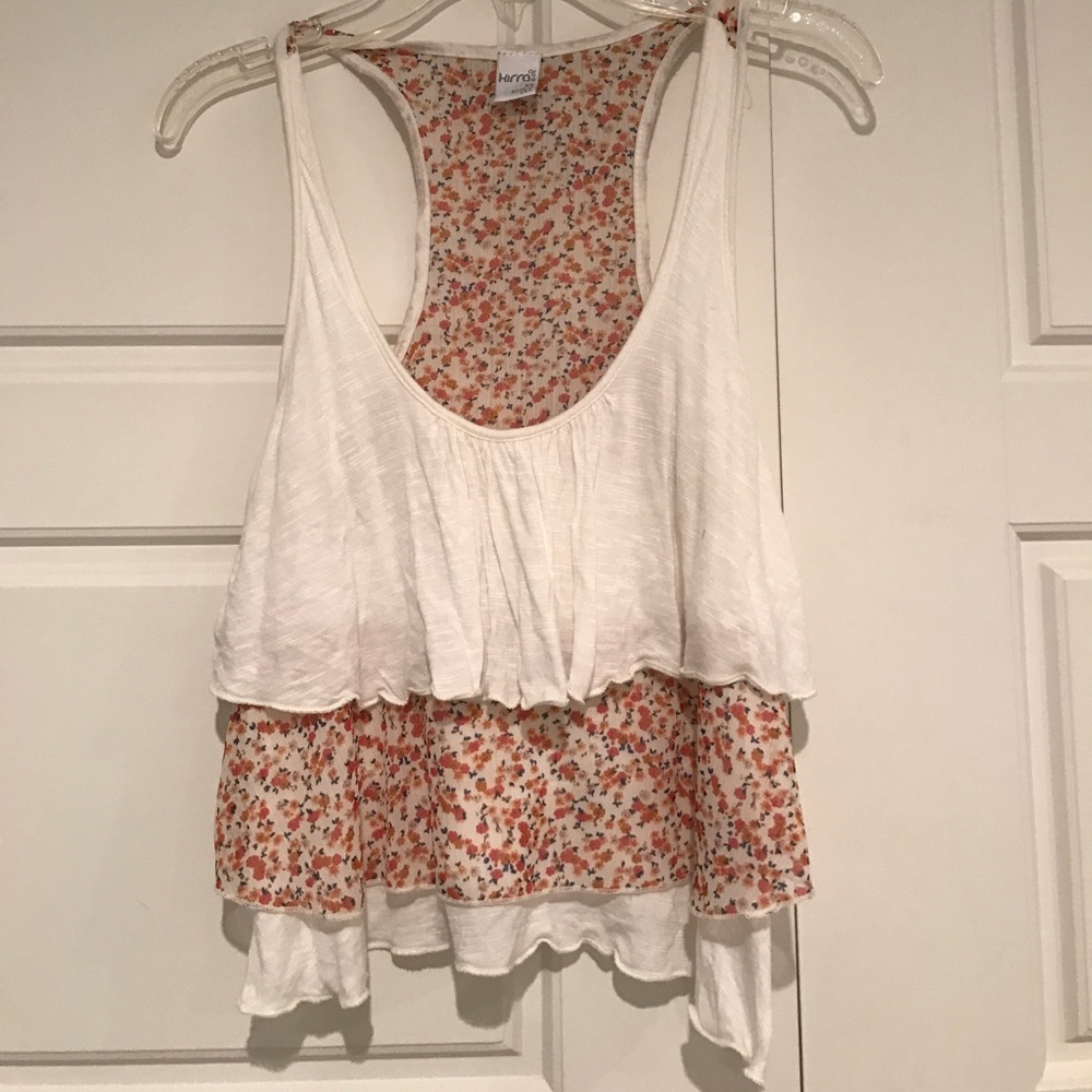White and floral top