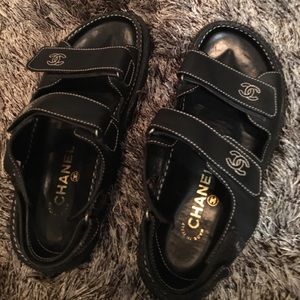 Chanel Sandals Birkenstocks, Black-REDUCED 10%!