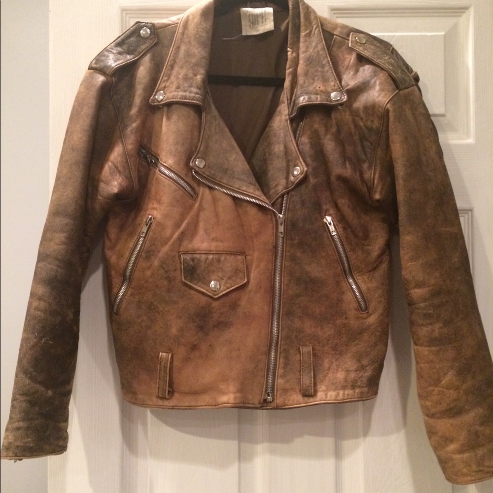 Vintage brown motorcycle jacket