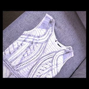 Aidan Mattox White Beaded Cocktail Dress - Size 4