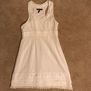BCBG white eyelet racerback dress