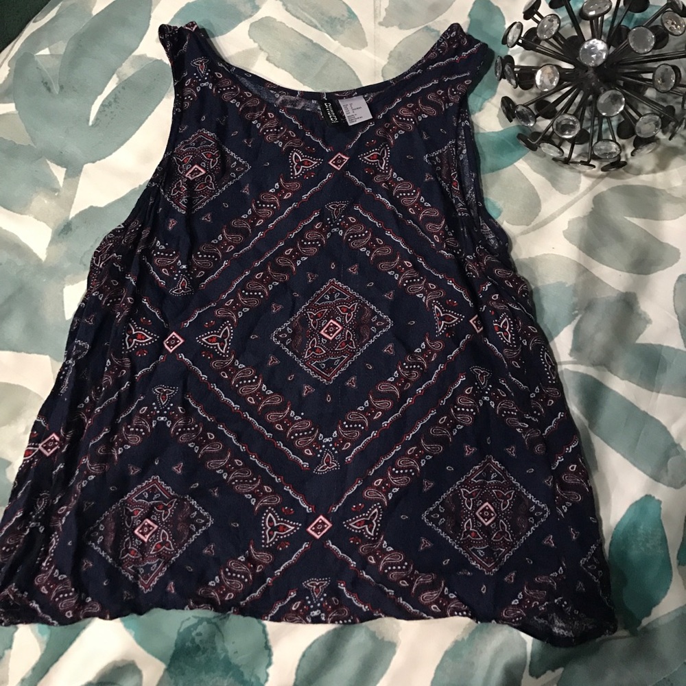 H&M open back printed tank