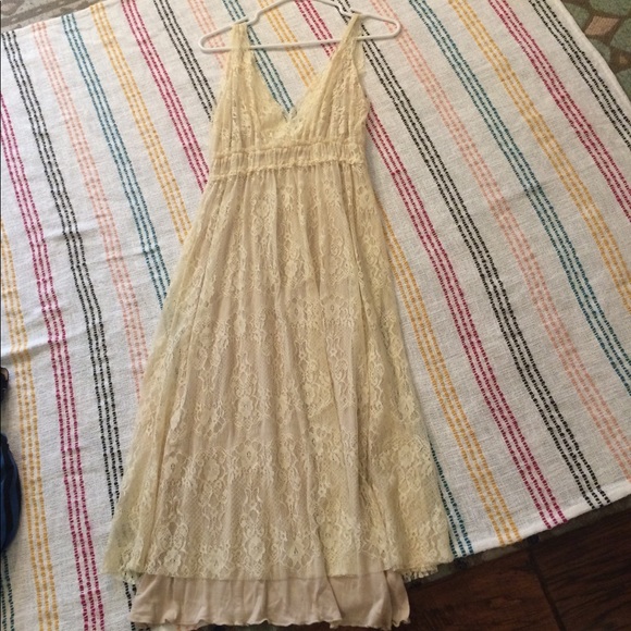 Off white lace dress with slip, never worn - Picture 3 of 4