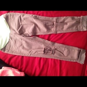 Maroon maternity jeans