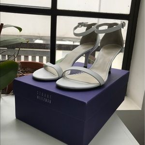 Stuart Weitzman White 'Nudist' Sandals - Size 8.5