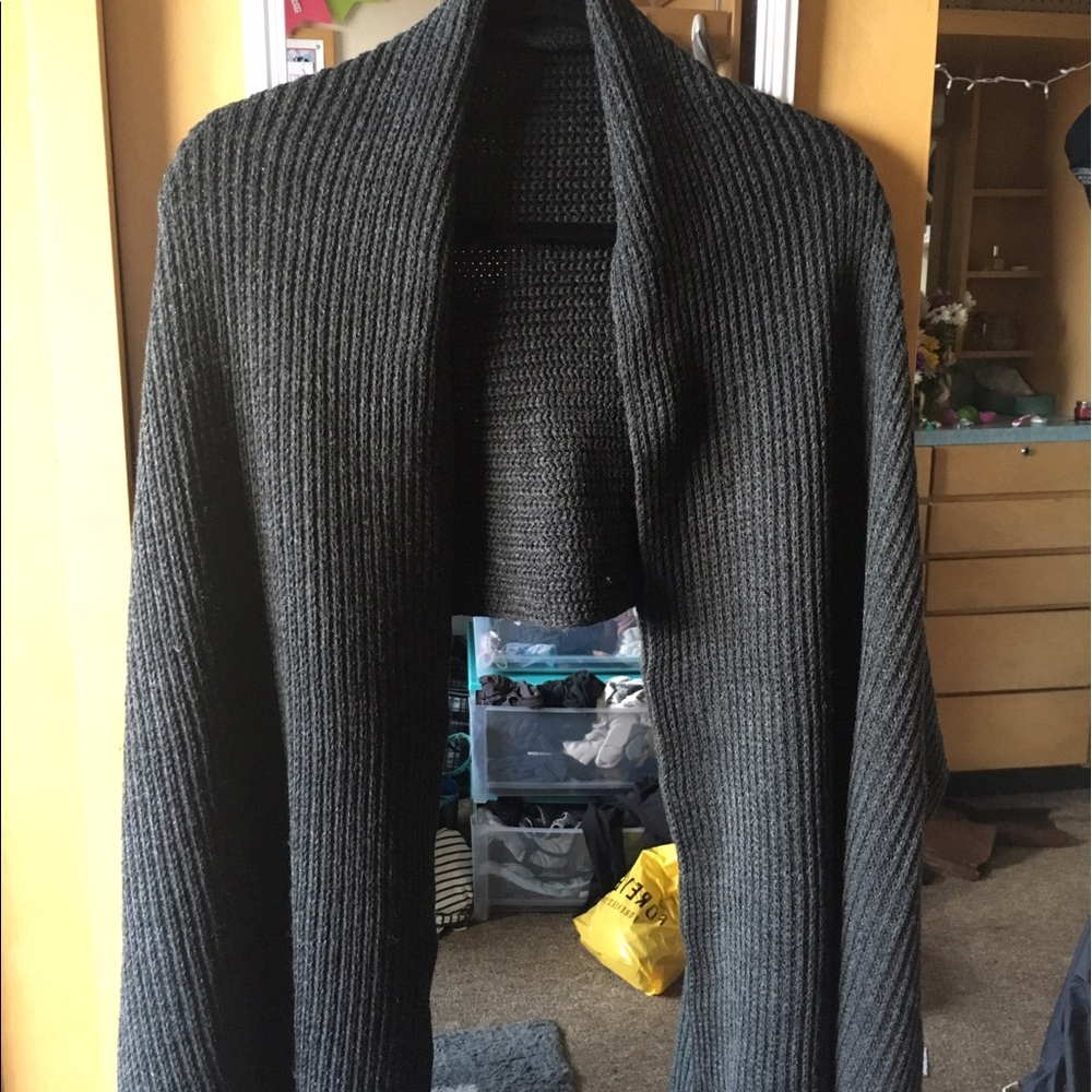Dark grey knit scarf