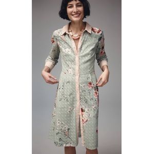 Anthropologie - Bloomed Eyelet Shirtdress