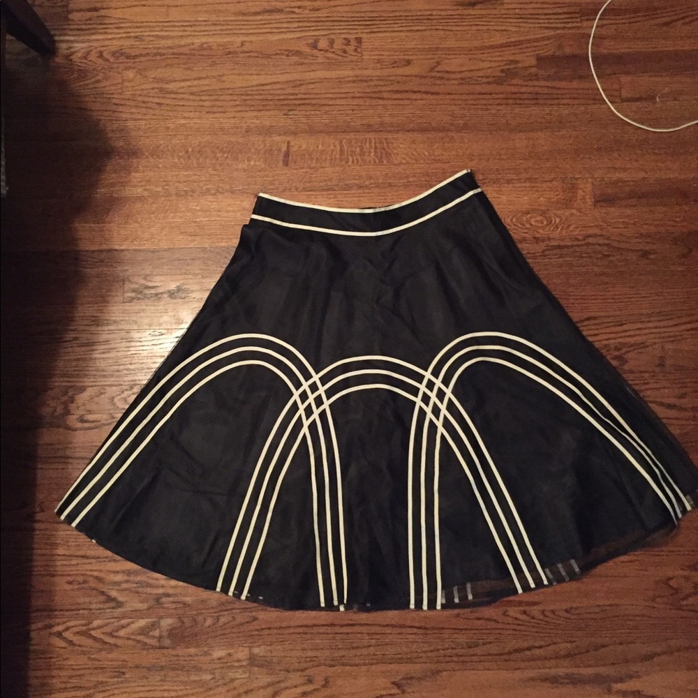Loft Black and White Skirt