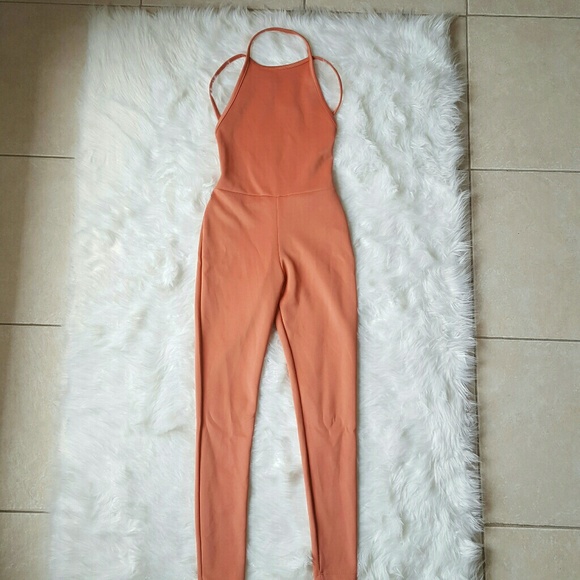 Pants - Pink Backless Jumpsuit