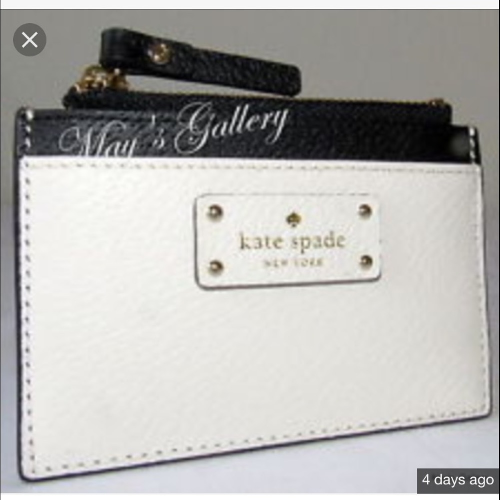 New authentic Kate Spade cardholder black&white