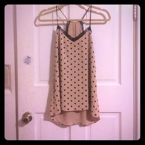 Polka dot lace tank. NEVER WORN