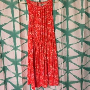 Red Paisley printed dress