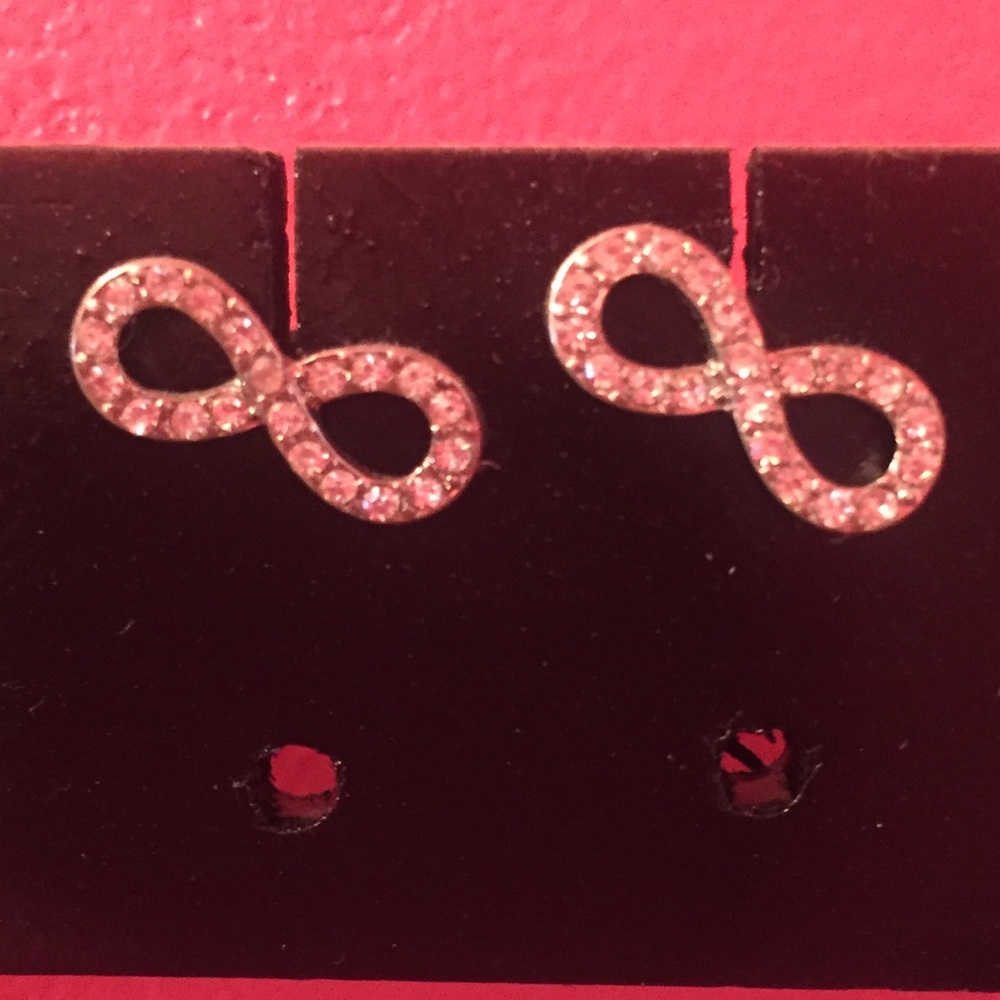 Infinity stud earrings.