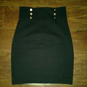 Express Pencil Skirt with Gold Embellishments