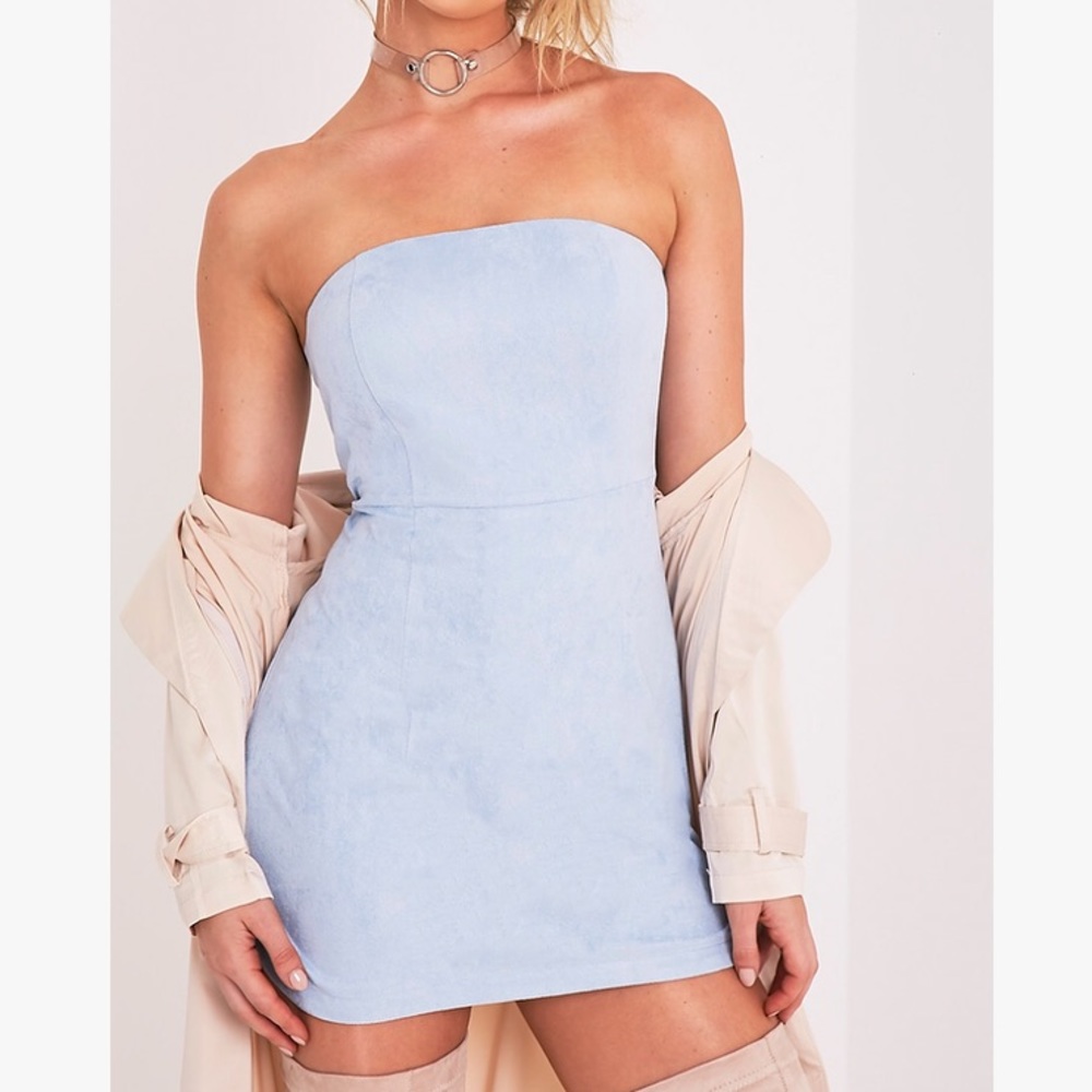 NWT Pretty Little Things Baby Blue Strapless Dress