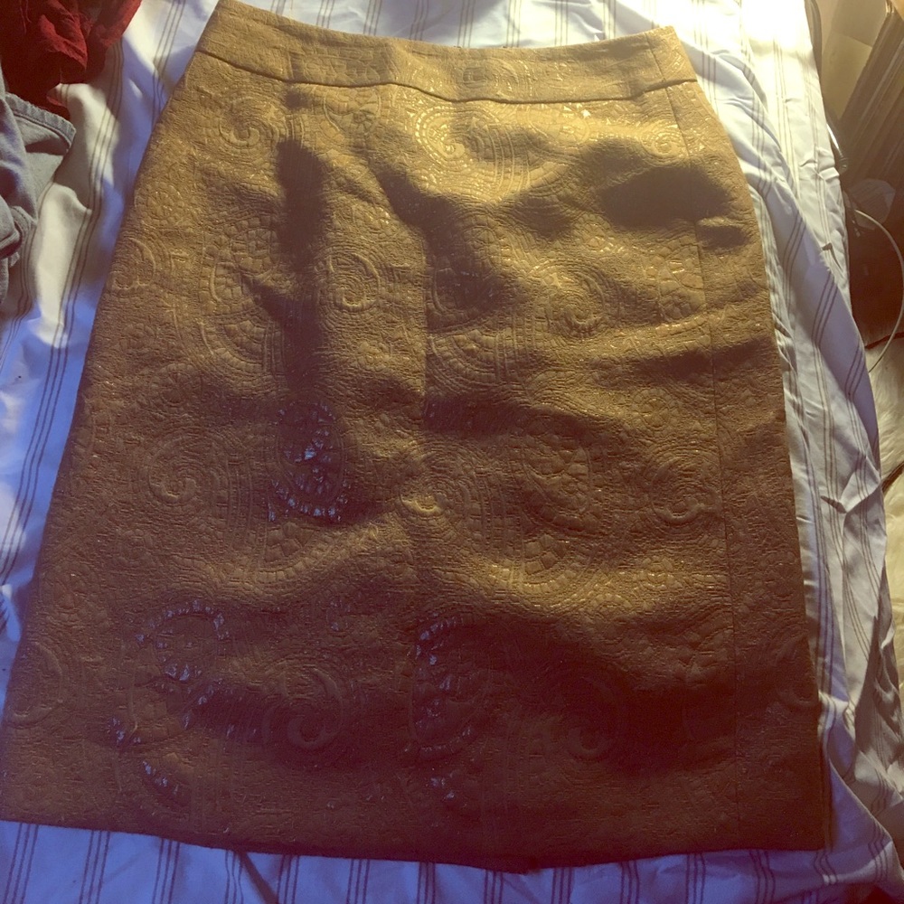 Banana republic gold pencil skirt