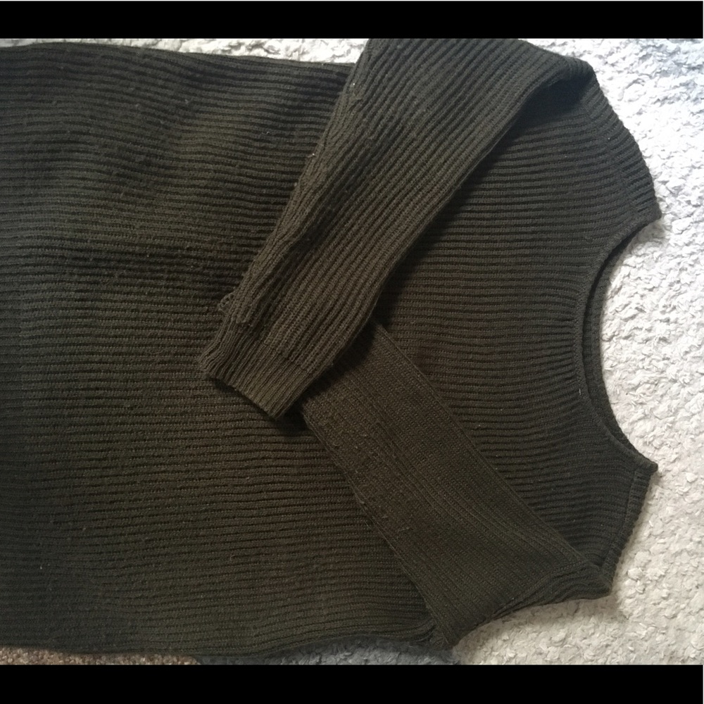 Oversized olive green knit sweater