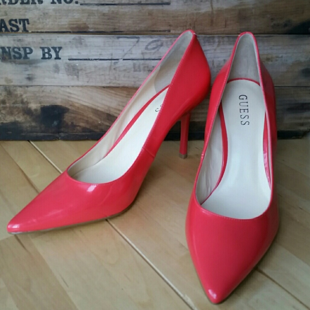 Guess Coral Barbiecore Patent Leather Stiletto Heels